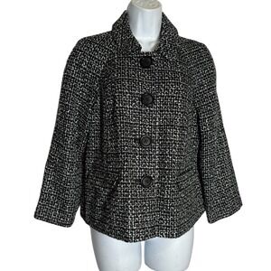 Briggs New York Tweed Blazer Size‎ 10 Career Black White  Jacket PERFECT 🖤🖤